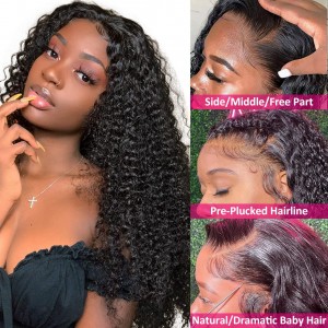 Kinky Curly Lace Frontal Wig Human Hair