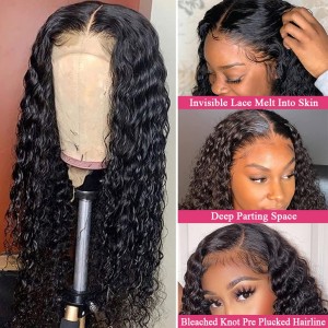 Deep Wave Lace Frontal Wig Human Hair