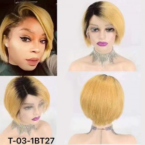 Pixie Cut Hair Lace Frontal Wig Human Hair