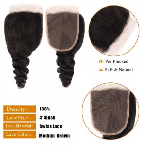 Loose Deep Wave Bundles With Closure Human Hair