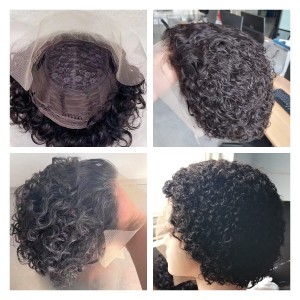 Pixie Cut Hair Lace Frontal Wig Human Hair