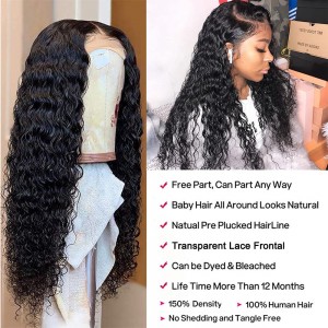 Water Wave Lace Frontal Wig Human Hair